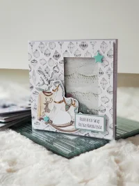 Kartka świąteczna konik na biegunach, shaker card - zdjęcie 1
