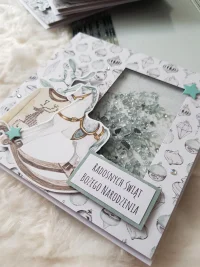 Kartka świąteczna konik na biegunach, shaker card - zdjęcie 4