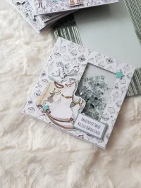 Kartka świąteczna konik na biegunach, shaker card - zdjęcie 3