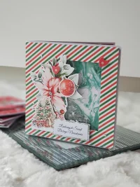 Kartka świąteczna poisencja, shaker card - zdjęcie 1