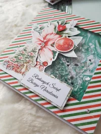 Kartka świąteczna poisencja, shaker card - zdjęcie 4