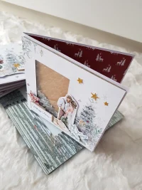 Kartka świąteczna ślubna - młoda para, choinka, shaker card - zdjęcie 2