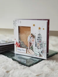 Kartka świąteczna ślubna - młoda para, choinka, shaker card - zdjęcie 1