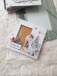 Kartka świąteczna ślubna - młoda para, choinka, shaker card - zdjęcie 3