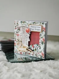 Kartka świąteczna - makrama shaker card - zdjęcie 1