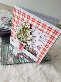 Kartka świąteczna - choinka rustykalna shaker card - zdjęcie 2