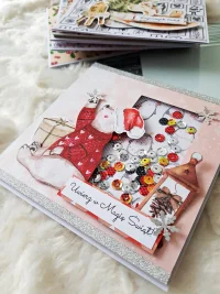 Kartka bożonarodzeniowa miś - shaker card - zdjęcie 3
