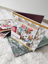 Kartka świąteczna wianek z łyżwami - zdjęcie 2