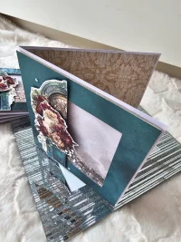 Kartka ślubna drzwi w kolorze turkusowym shaker card - zdjęcie 2