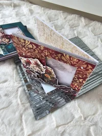 Kartka ślubna rocznicę buty burgund shaker card - zdjęcie 2