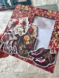 Kartka ślubna rocznicę buty burgund shaker card - zdjęcie 3