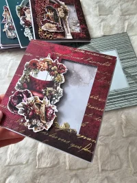 Kartka ślubna rocznicę huśtawka burgund shaker card - zdjęcie 3