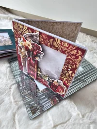 Kartka ślubna rocznicę drzwi burgund shaker card - zdjęcie 2