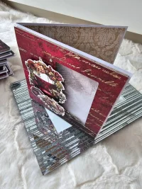 Kartka ślubna rocznicę huśtawka burgund shaker card - zdjęcie 2