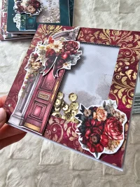 Kartka ślubna rocznicę drzwi burgund shaker card - zdjęcie 3