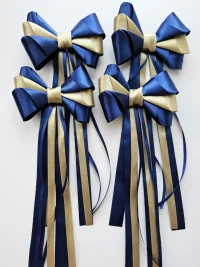 Kokardy do dekoracji samochodu Państwa Młodych - 4 szt - navy blue - zdjęcie 2