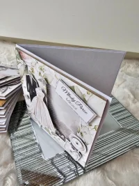 Kartka ślubna garnitur i suknia ślubna shaker card - zdjęcie 2