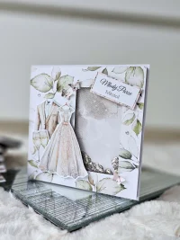 Kartka ślubna garnitur i suknia ślubna shaker card 2 - zdjęcie 1