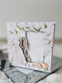 Kartka ślubna garnitur i suknia ślubna shaker card 3 - zdjęcie 1
