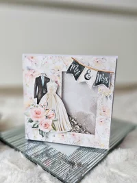 Kartka ślubna garnitur i suknia ślubna shaker card 4 - zdjęcie 1