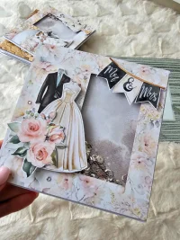 Kartka ślubna garnitur i suknia ślubna shaker card 4 - zdjęcie 3
