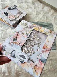 Kartka ślubna shaker card wesele samochód ślubny - zdjęcie 3