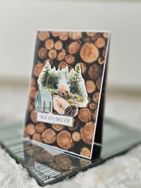 Kartka urodzinowa leśna, wyprawa camping - zdjęcie 1
