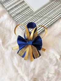 Przypinki dla gości weselnych + navy blue granat stare złoto - zdjęcie 2