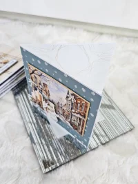 Kartka świąteczna zimowe miasteczko bałwanek - zdjęcie 2