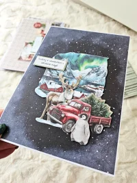 Duża kartka świąteczna bożonarodzeniowa - A5 zorza polarna - zdjęcie 4