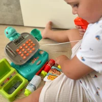 WOOPIE Kasa Sklepowa z Półką DINO Niebieski - zdjęcie 2
