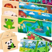 VIGA Puzzle Logiczne ze Zwierzętami Układanka - zdjęcie 1