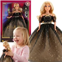 WOOPIE ROYAL Lalka Lily 30 cm Długie Blond Włosy Czarna Suknia Balowa - zdjęcie 1