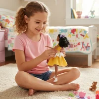 WOOPIE ROYAL Lalka Emi 32 cm Modny Strój i Piękne Czarne Włosy - zdjęcie 3