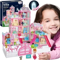 WOOPIE Domek dla Lalek Villa z Akcesoriami i Lalką Podświetlany 275el. - zdjęcie 1
