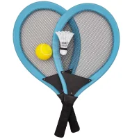 WOOPIE Duże Rakietki do Tenisa Badminton dla Dzieci Zestaw + Piłka Lotka - zdjęcie 2