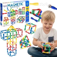 WOOPIE Klocki Magnetyczne Konstrukcyjne 3D 128 el. XXL - zdjęcie 1