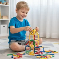 WOOPIE Klocki Magnetyczne Konstrukcyjne 3D 128 el. XXL - zdjęcie 2