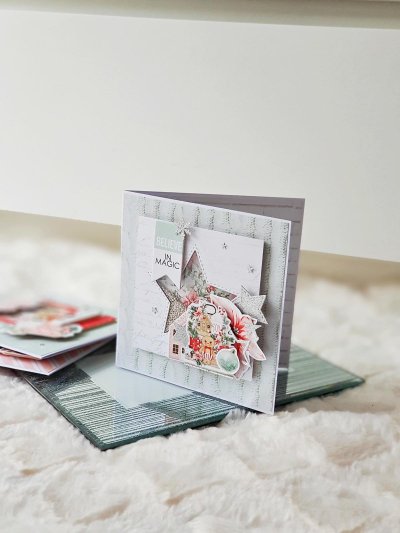 Kartka świąteczna bożonarodzeniowa gwiazdka shaker card - zdjęcie 1