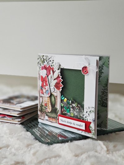 Kartka świąteczna - fotel, shaker card - zdjęcie 1