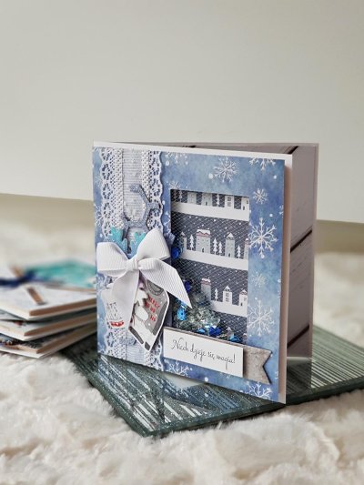 Kartka świąteczna sweterek, shaker card - zdjęcie 1