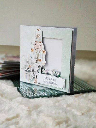 Kartka świąteczna - dziadek do orzechów shaker card - zdjęcie 1