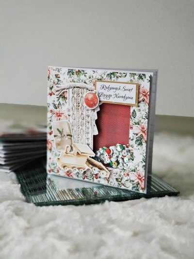 Kartka świąteczna - makrama shaker card - zdjęcie 1
