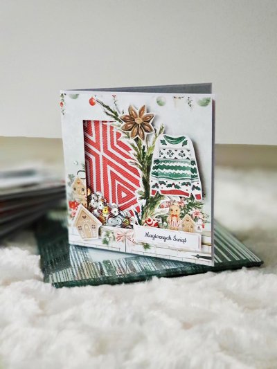Kartka świąteczna - sweterek shaker card - zdjęcie 1