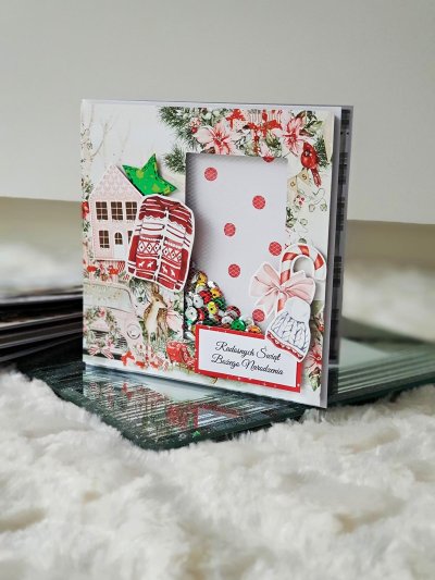 Kartka bożonarodzeniowa- shaker card - zdjęcie 1