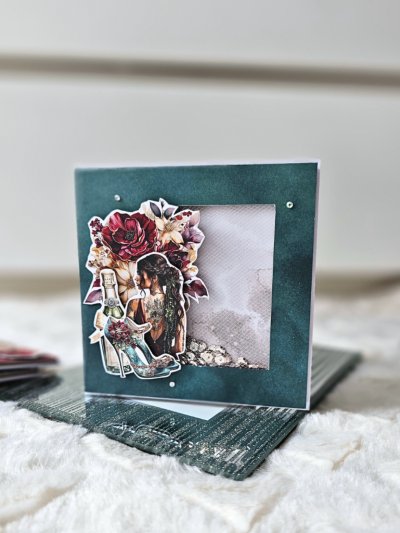 Kartka urodzinowa na osiemnastkę dla dziewczyny turkus shaker card - zdjęcie 1
