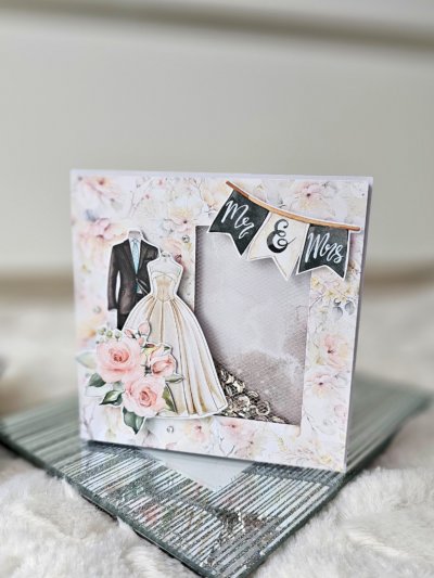 Kartka ślubna garnitur i suknia ślubna shaker card 4 - zdjęcie 1