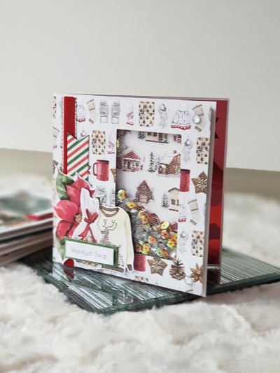 Kartka świąteczna swetr w renifera shaker card - zdjęcie 1