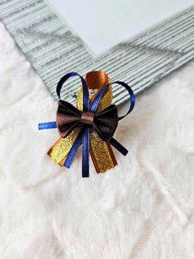 Przypinki dla gości weselnych + brąz navy blue granatzłote - zdjęcie 2