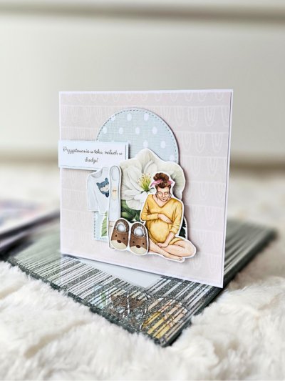 Kartka dla przyszłych rodziców baby shower dla chłopca - zdjęcie 1